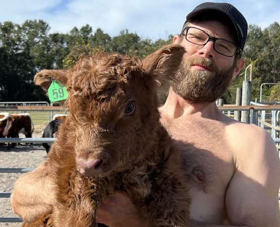 Mike and a calf